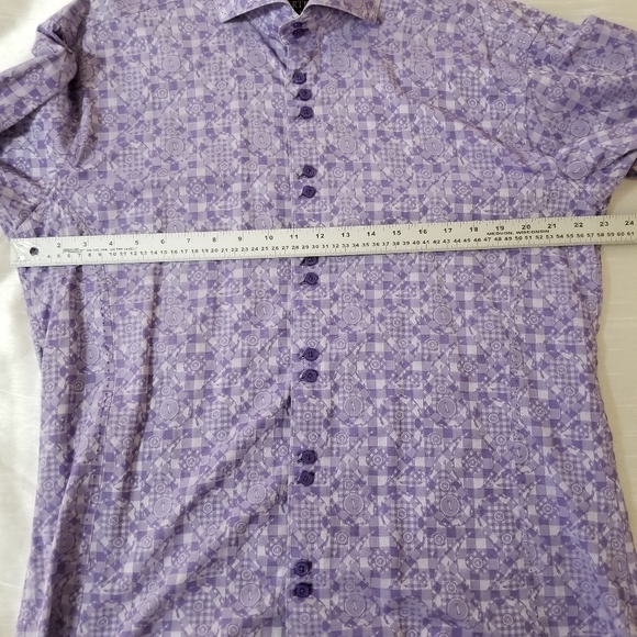Bertigo Men's Purple Casual Button Down Sixe XL Cotton Shirt - Picture 6 of 8